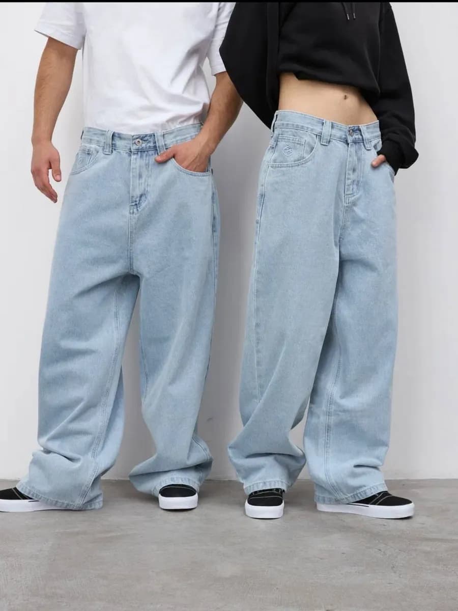 Джинсы широкие голубые багги Big Boy