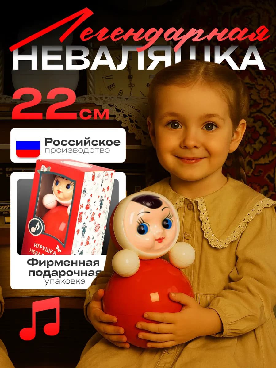 Неваляшка для малышей Машенька 22 см