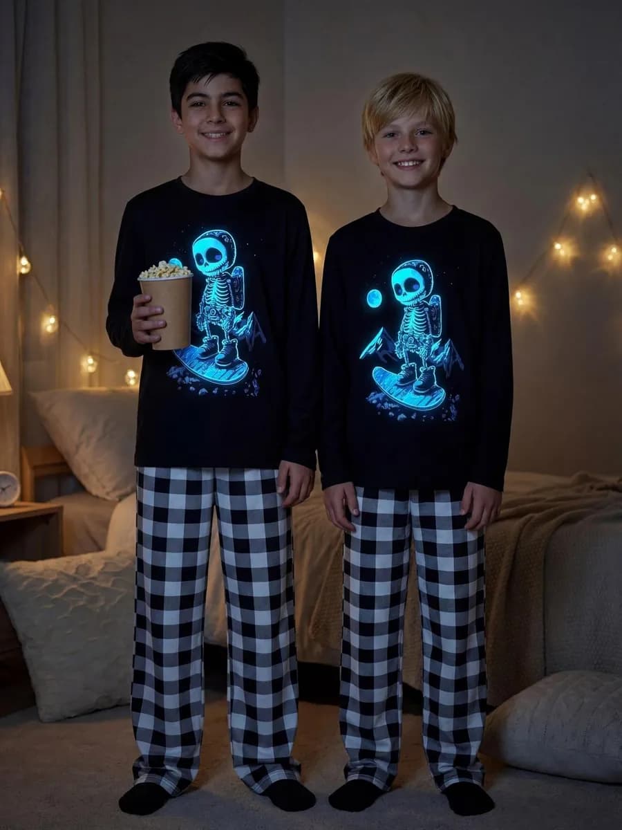 Пижама для подростка со штанами домашний костюм хлопок