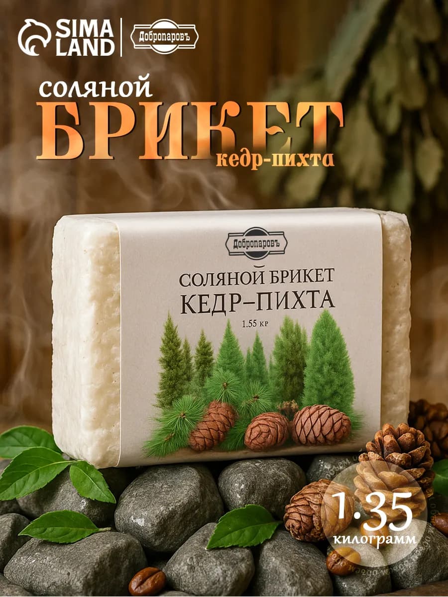 Соляной брикет для бани Кедр - Пихта