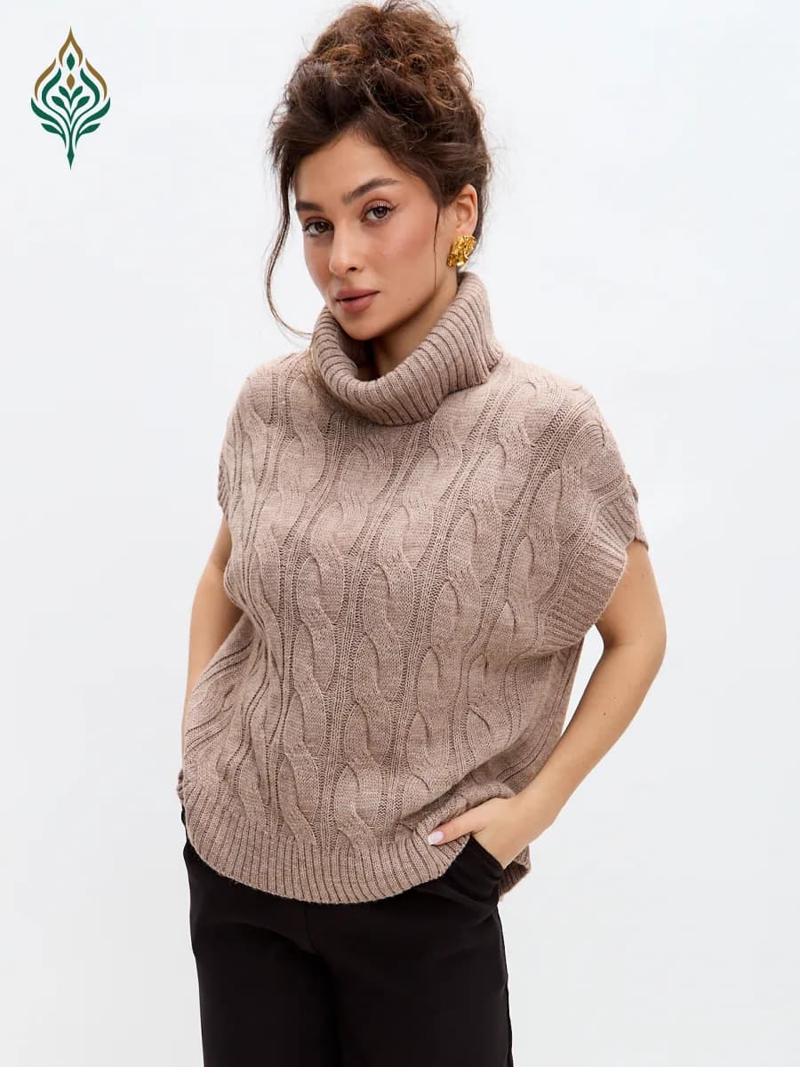 Жилет вязаный трикотажный безрукавка в офис