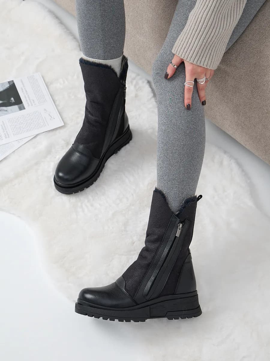 Ботинки зимние кожаные