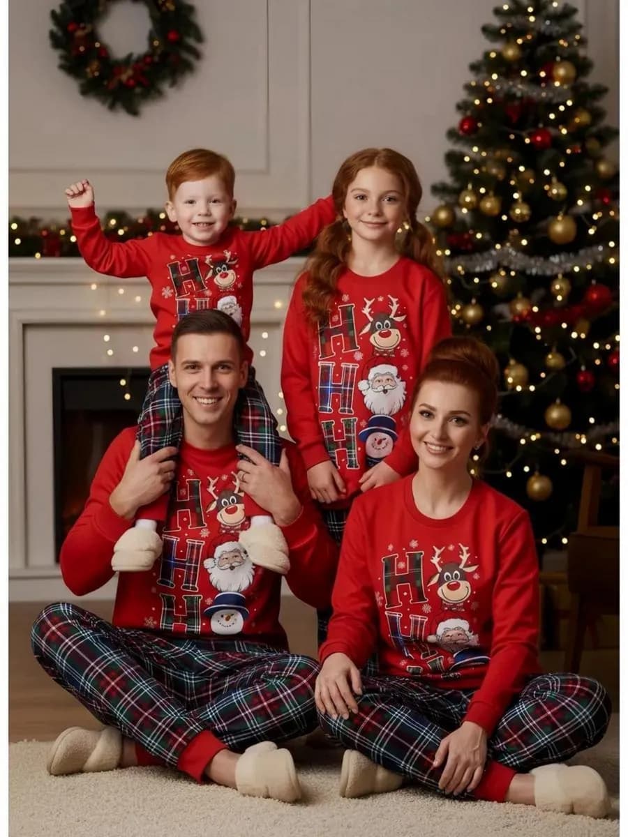 Пижама со штанами новогодняя