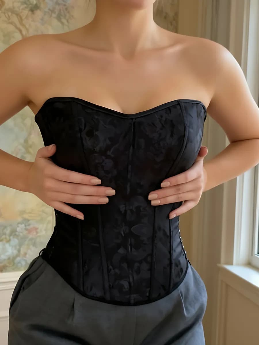 Корсет вечерний на молнии со шнуровкой