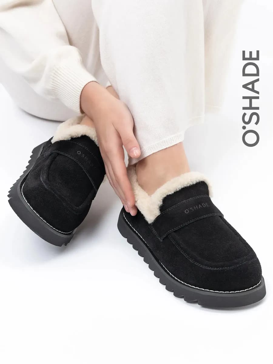 Лоферы с мехом женские зимние