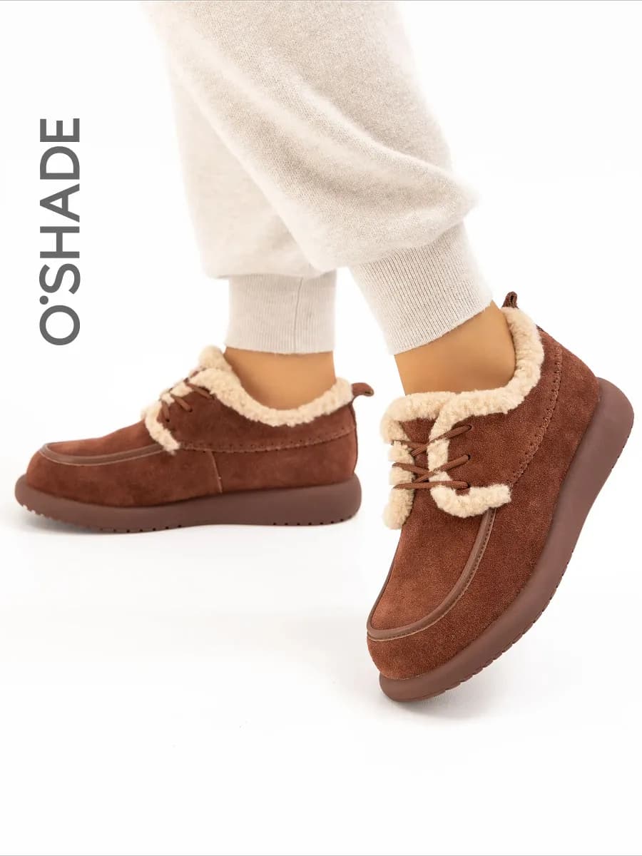 Полуботинки женские коричневые утепленные