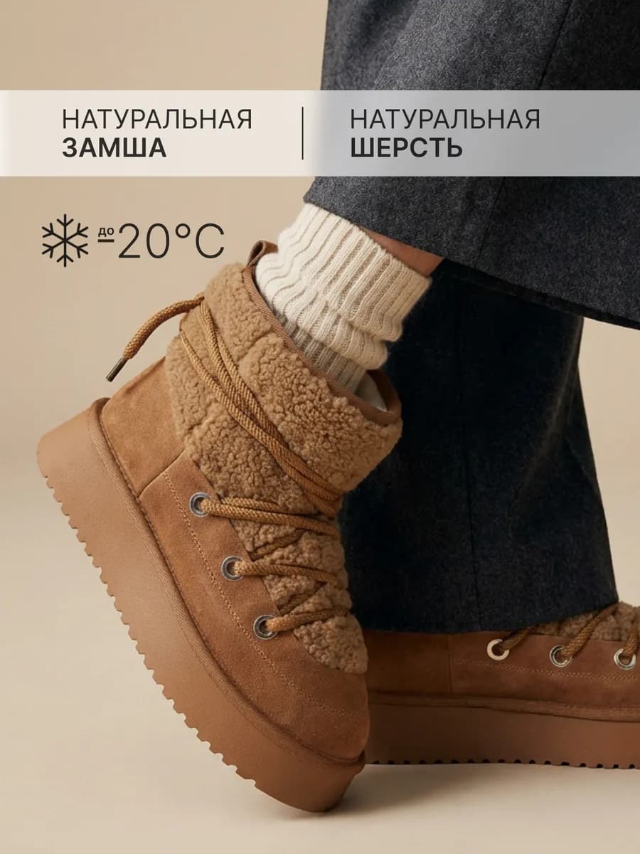 Угги зимние натуральные высокие с мехом