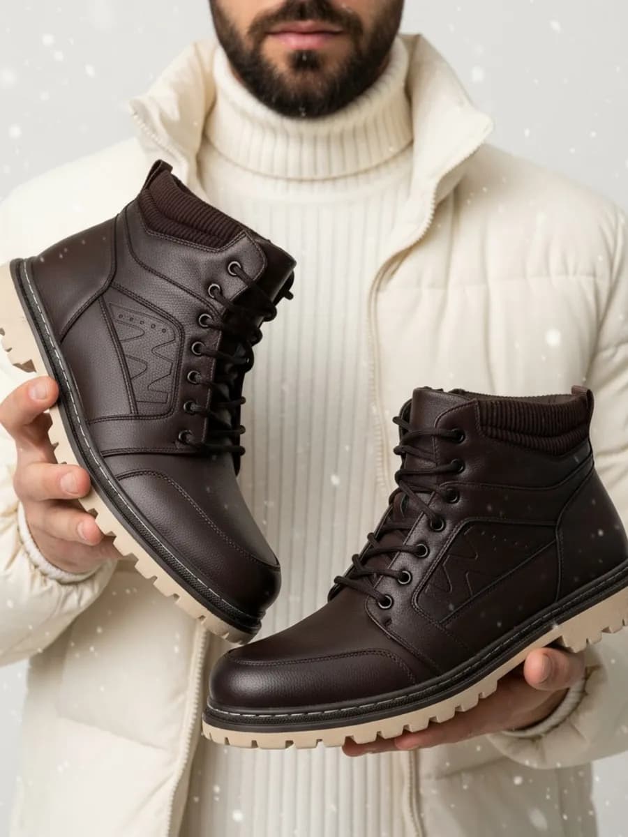 Ботинки зимние из натуральной кожи и меха