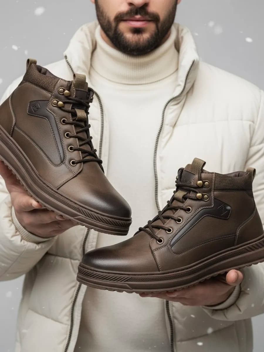 Ботинки зимние из натуральной кожи и меха