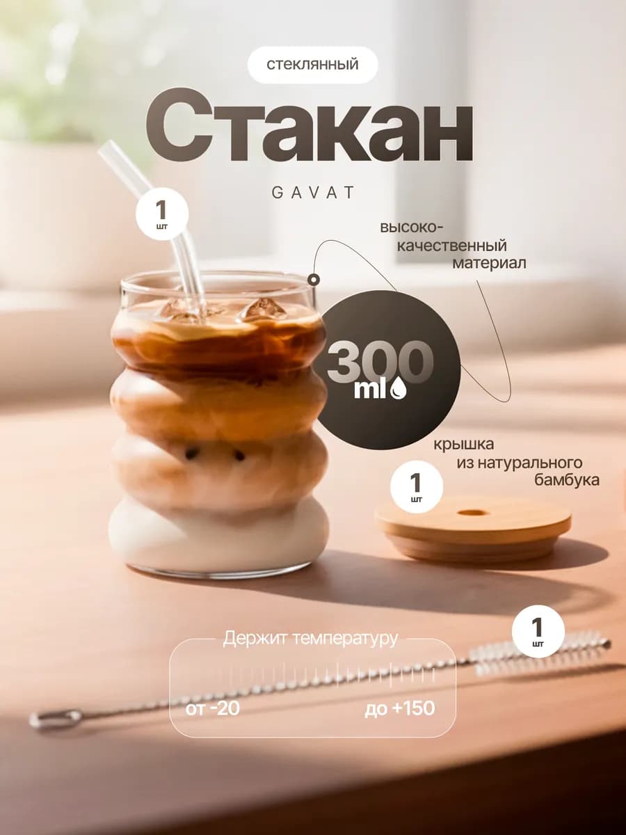 Стаканы стеклянные высокие - новогодний подарок 2026