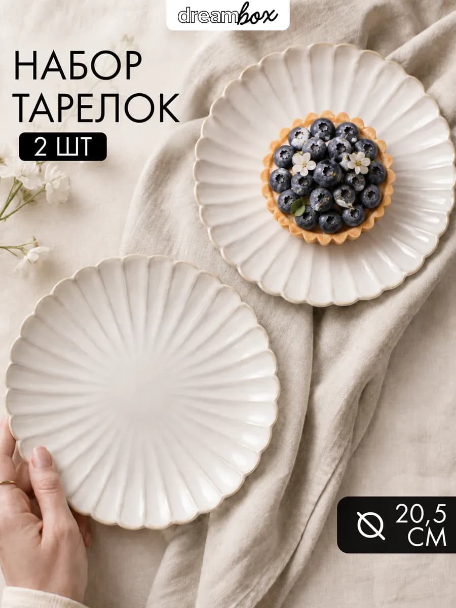 Набор тарелок 2 шт плоские 20,5 см