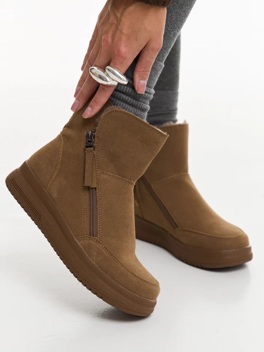 Ботинки зимние замшевые