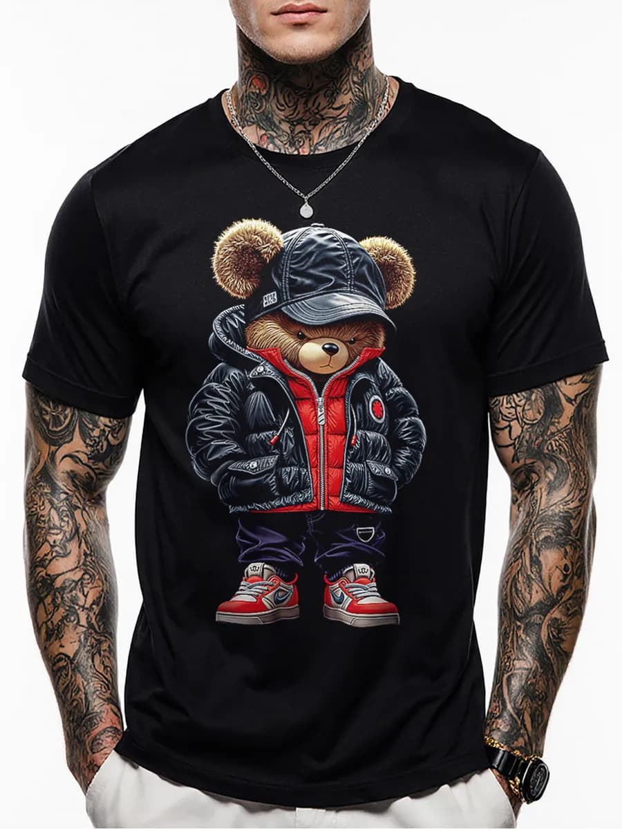 Футболка со светящимся принтом Мишки