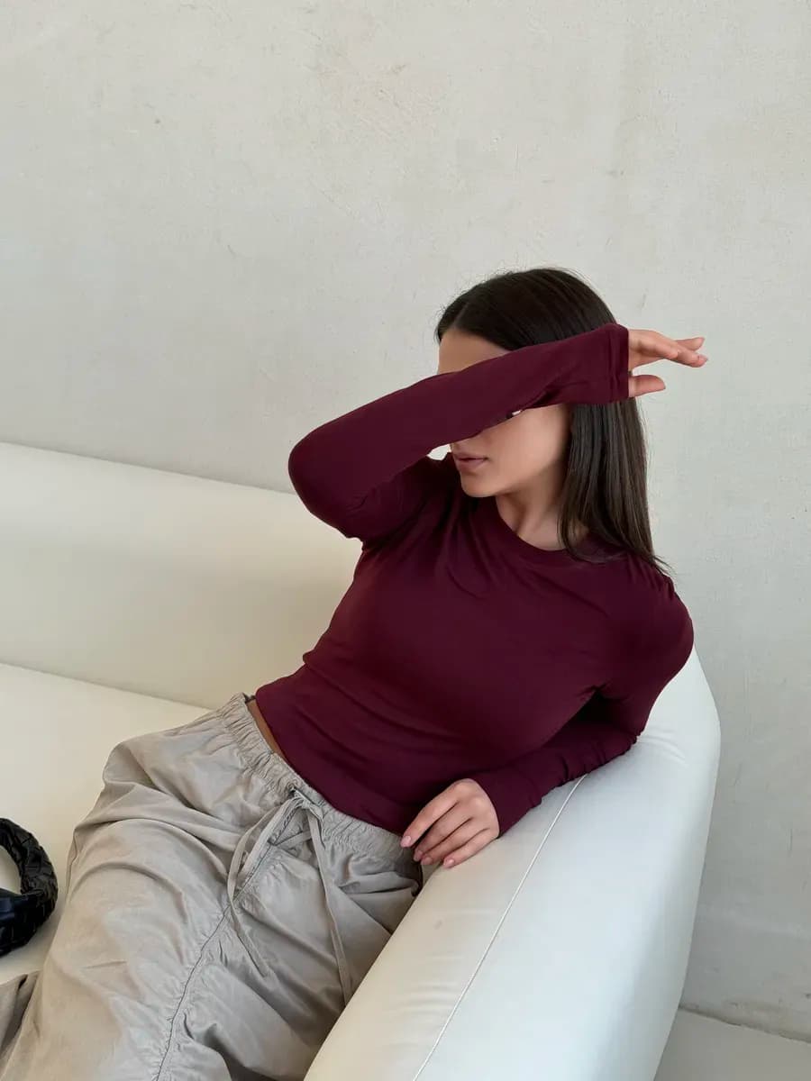 Лонгслив скимс облегающий с длинным рукавом - фото 1