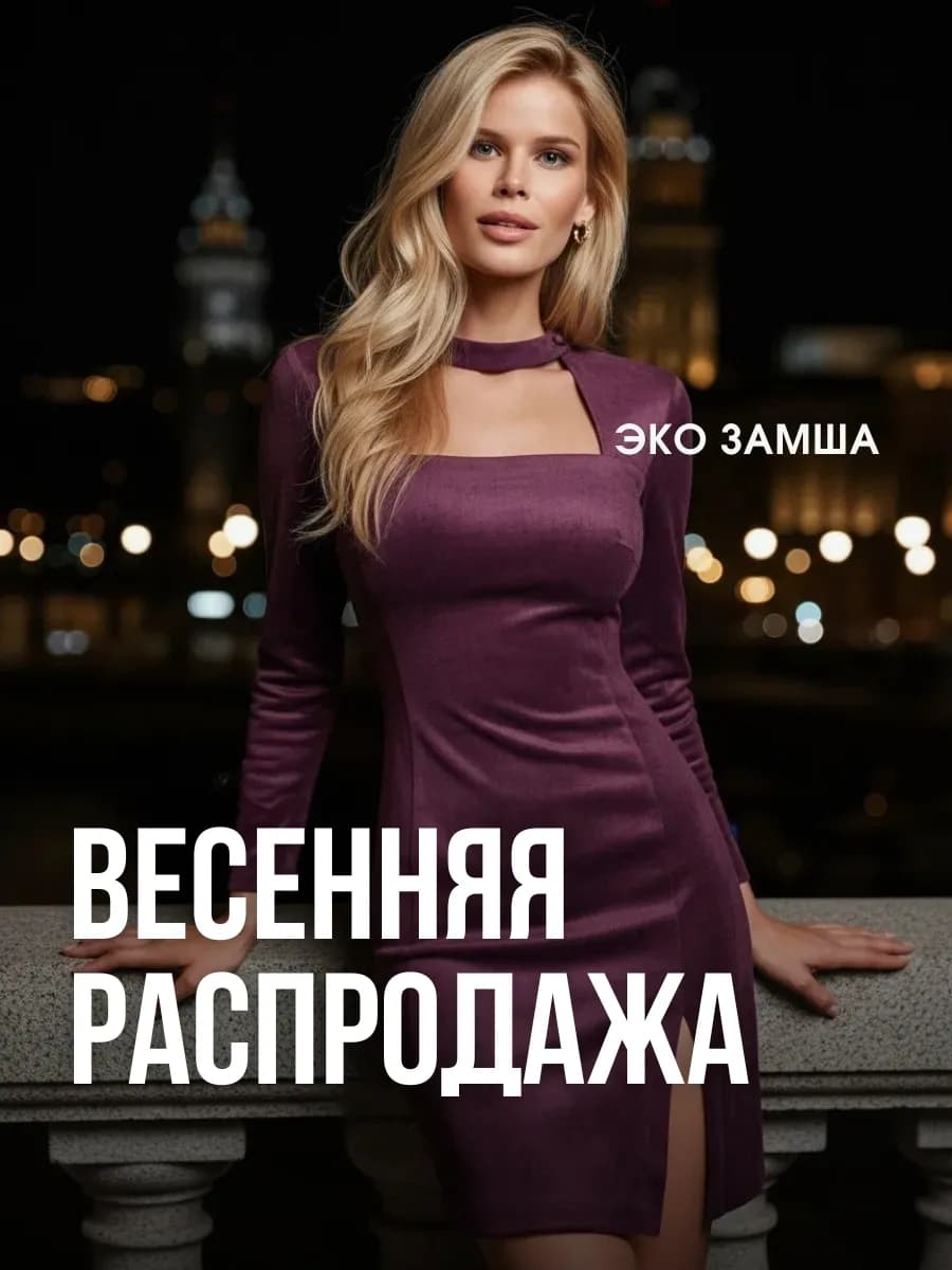 Платье замшевое вечернее праздничное мини - Gwi'net - фото 1