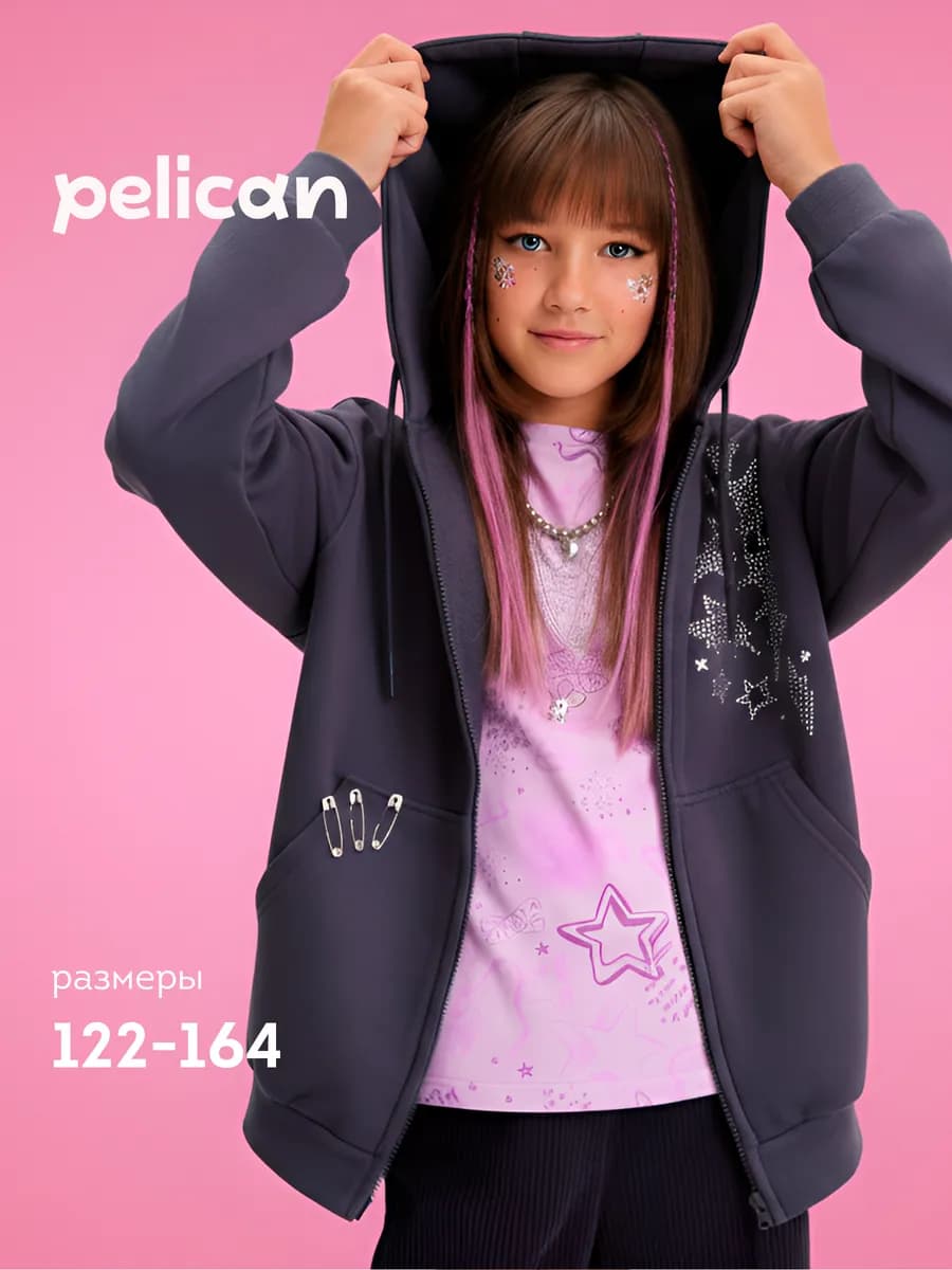 Толстовка утепленная с капюшоном на молнии