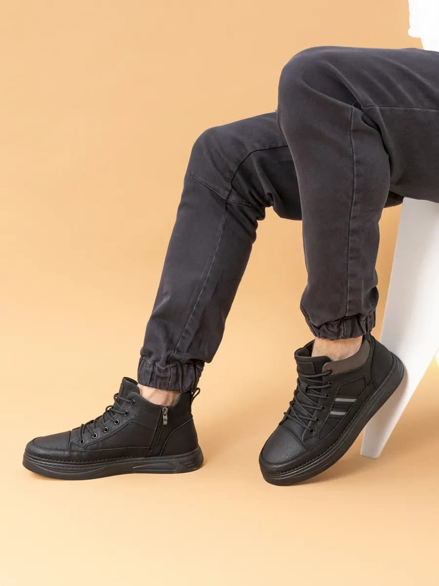 Кеды кожаные на толстой подошве