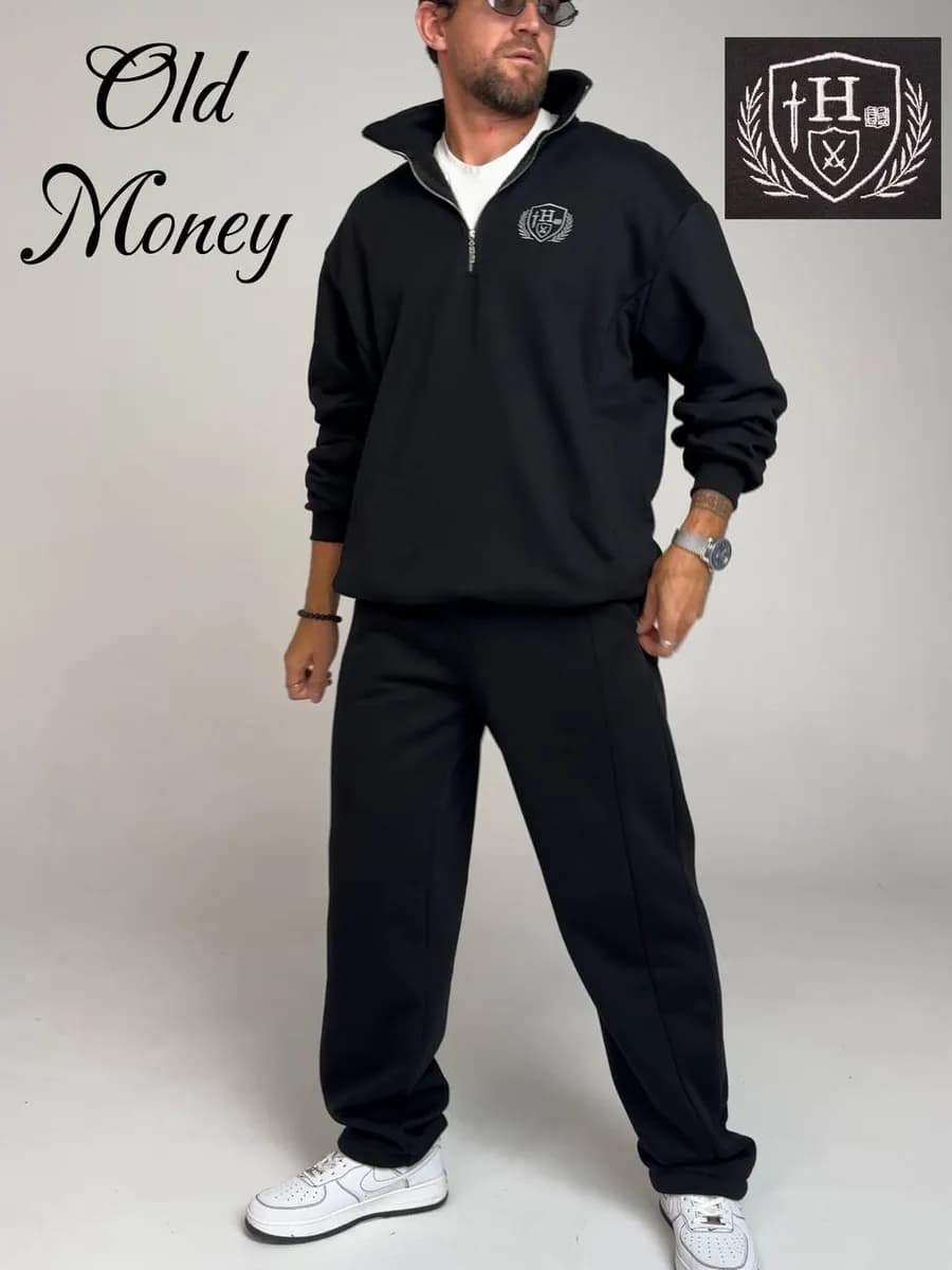 Old money Спортивный костюм спорт-шик теплый полузамок