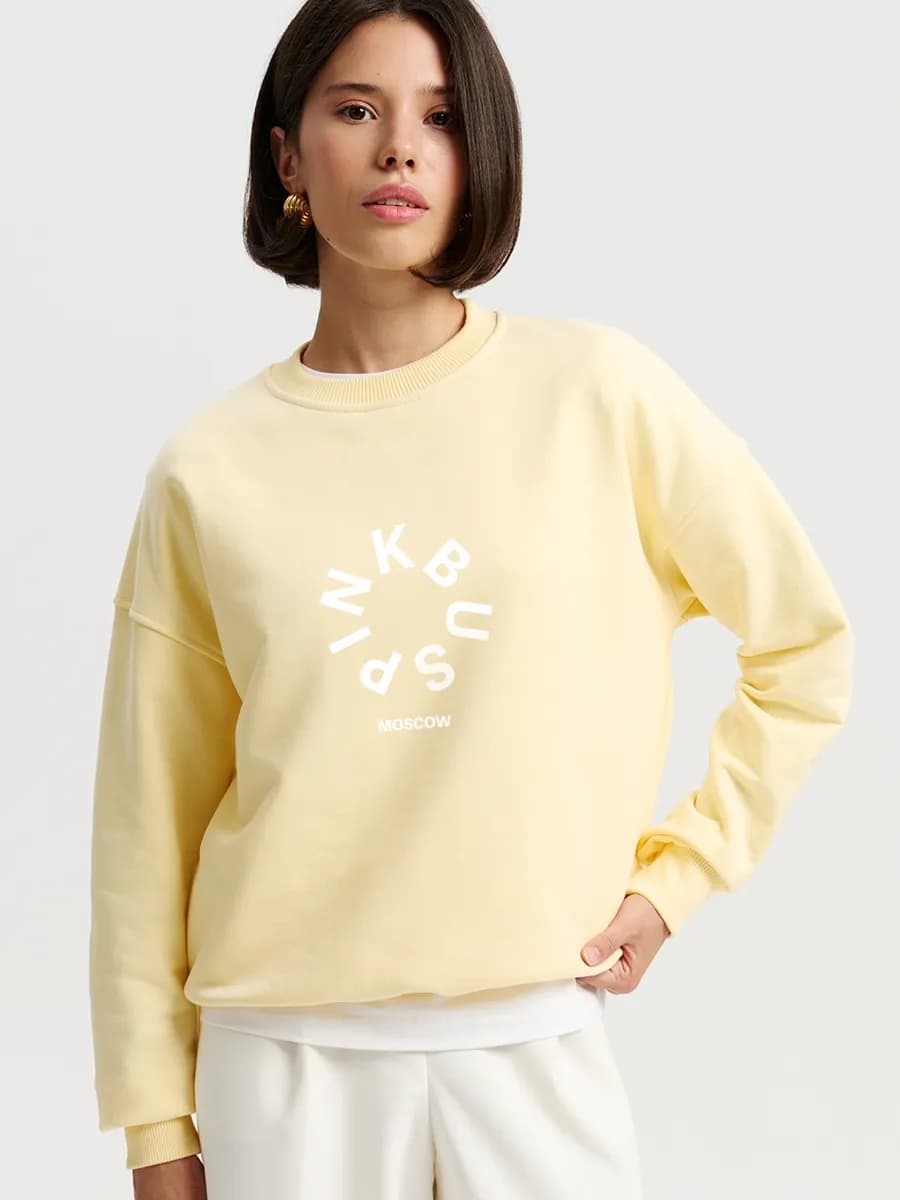 Свитшот с принтом без начеса - фото 1