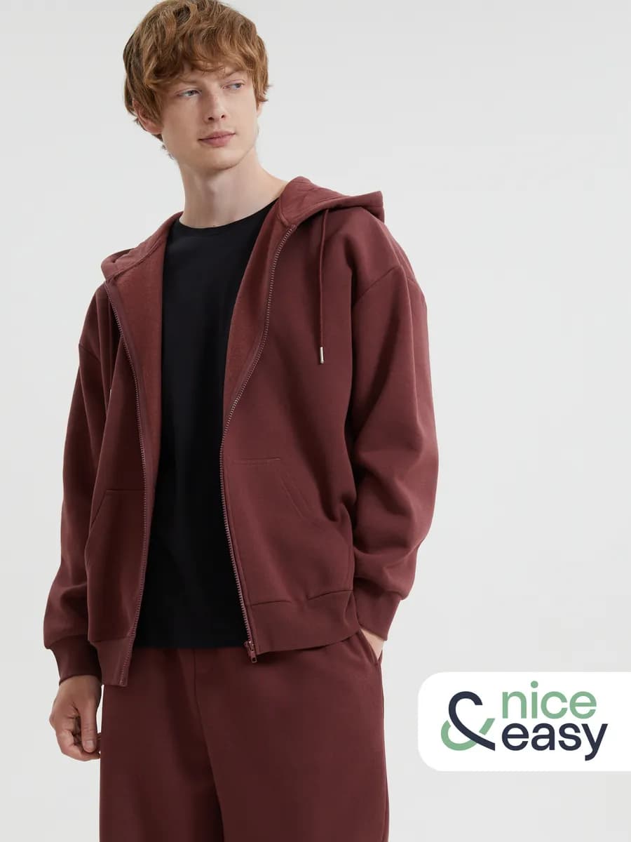 Мужская толстовка на молнии с капюшоном