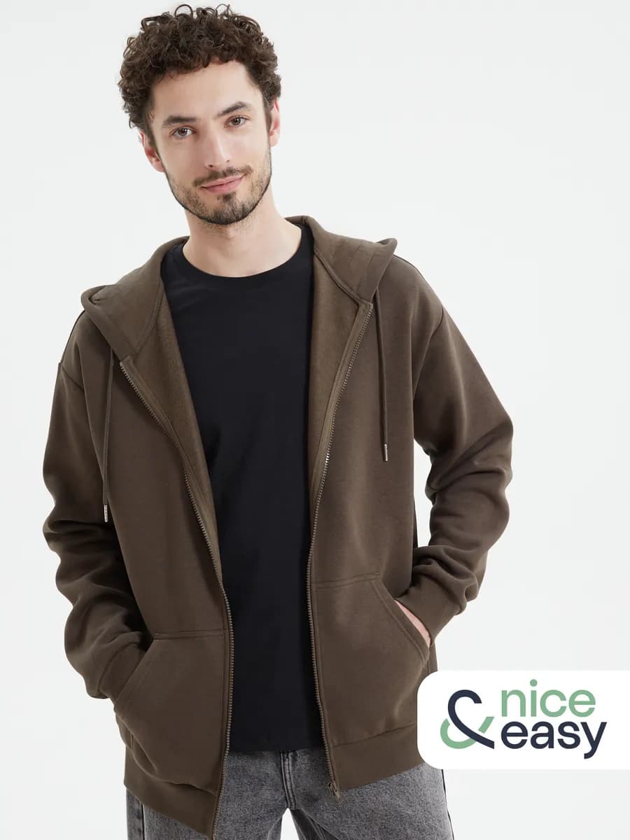 Мужская толстовка на молнии с капюшоном