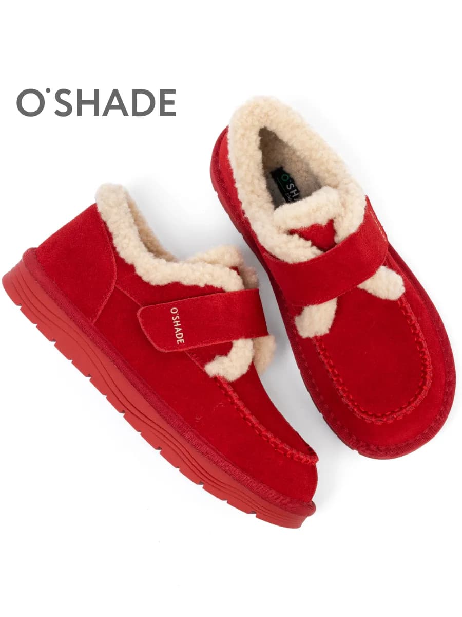 Полуботинки женские красные утепленные