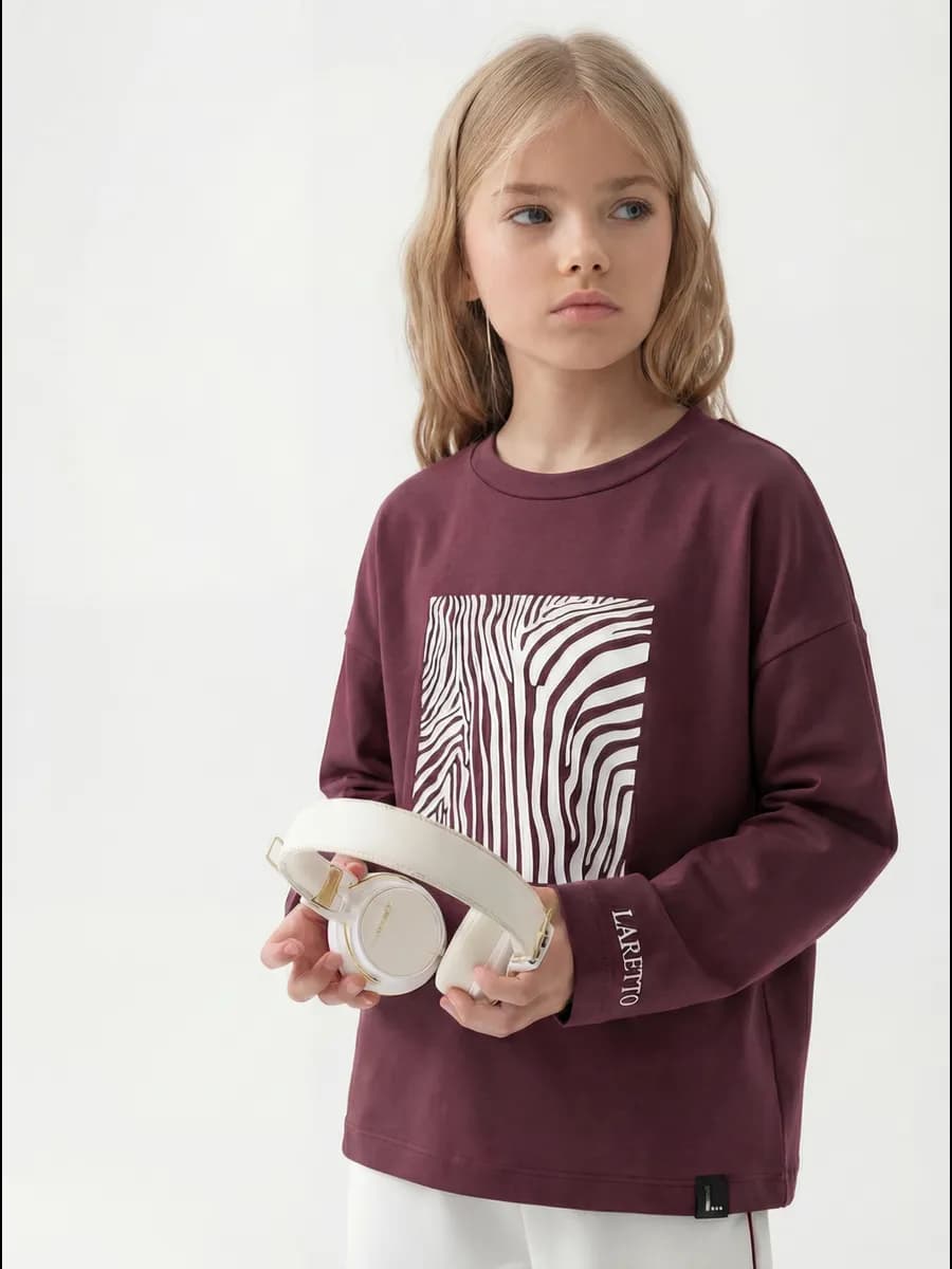 Лонгслив детский с принтом в школу