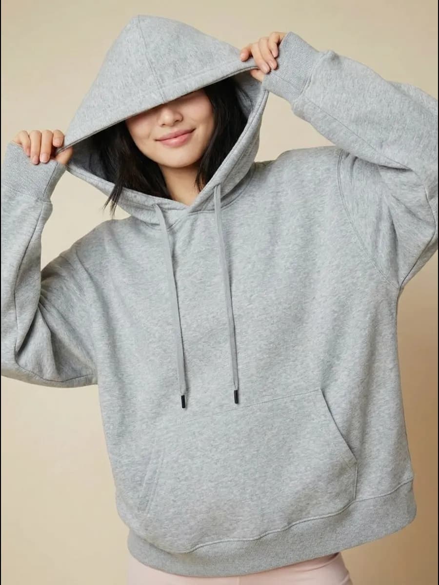 Худи оверсайз без начеса с капюшоном - фото 1