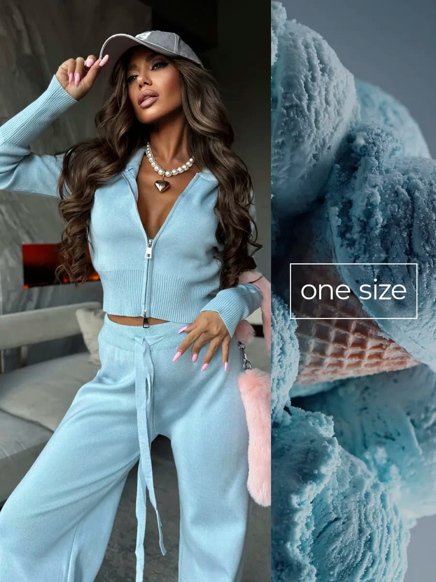 Костюм вязаный трикотажный с брюками