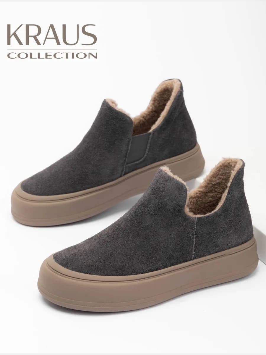 Ботинки женские зимние замшевые - фото 1