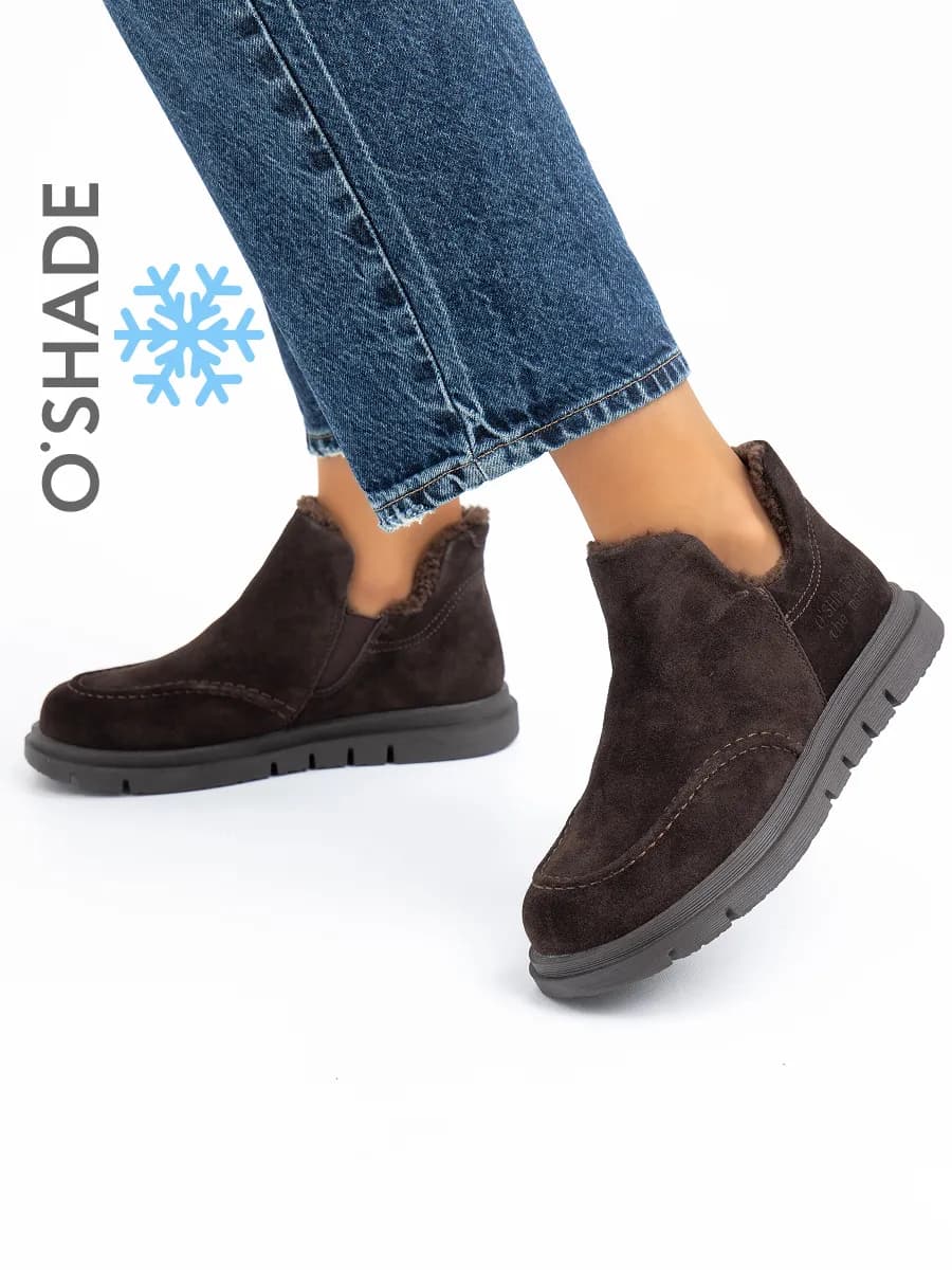 Ботинки зимние женские замшевые