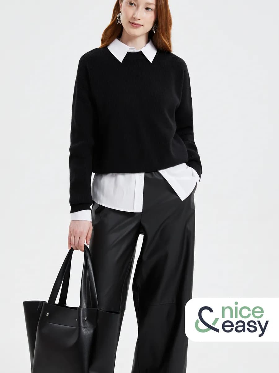 Женский трикотажный джемпер объёмный