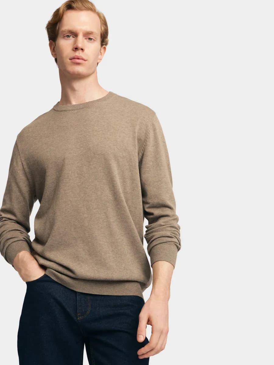 Тонкий мужской джемпер из хлопка