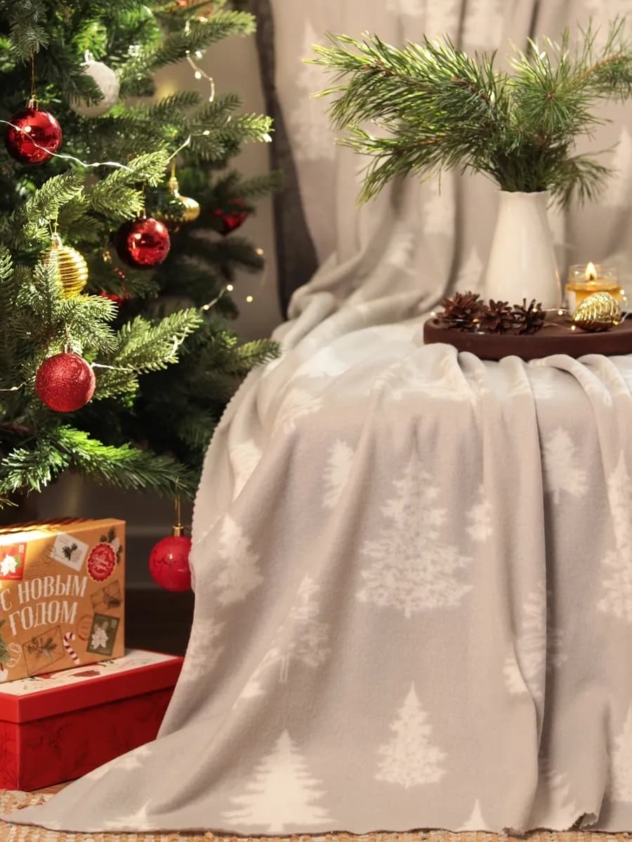 Плед новогодний 150х200 флисовый - фото 1