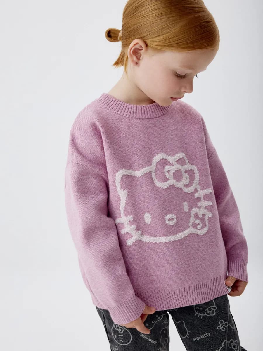 Джемпер оверсайз с принтом Hello Kitty