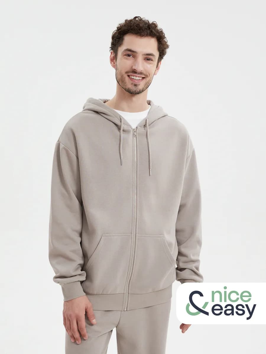Мужская толстовка на молнии с капюшоном