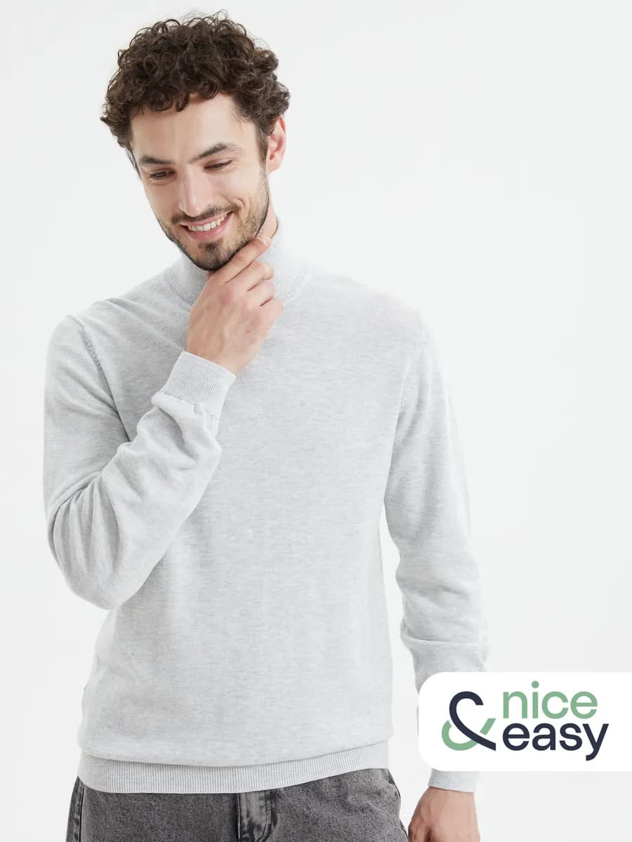 Тонкая мужская водолазка с горлом - фото 1