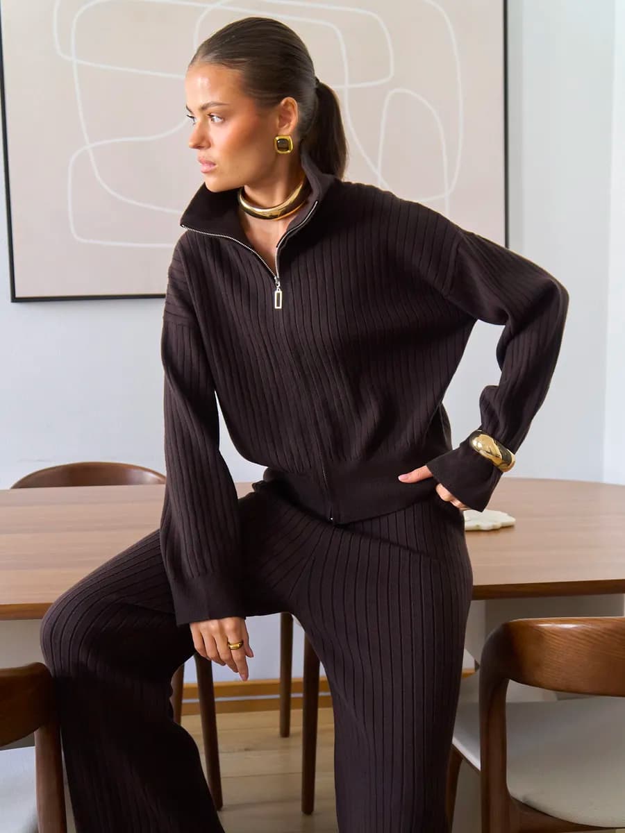 Костюм теплый вязаный лапша с брюками