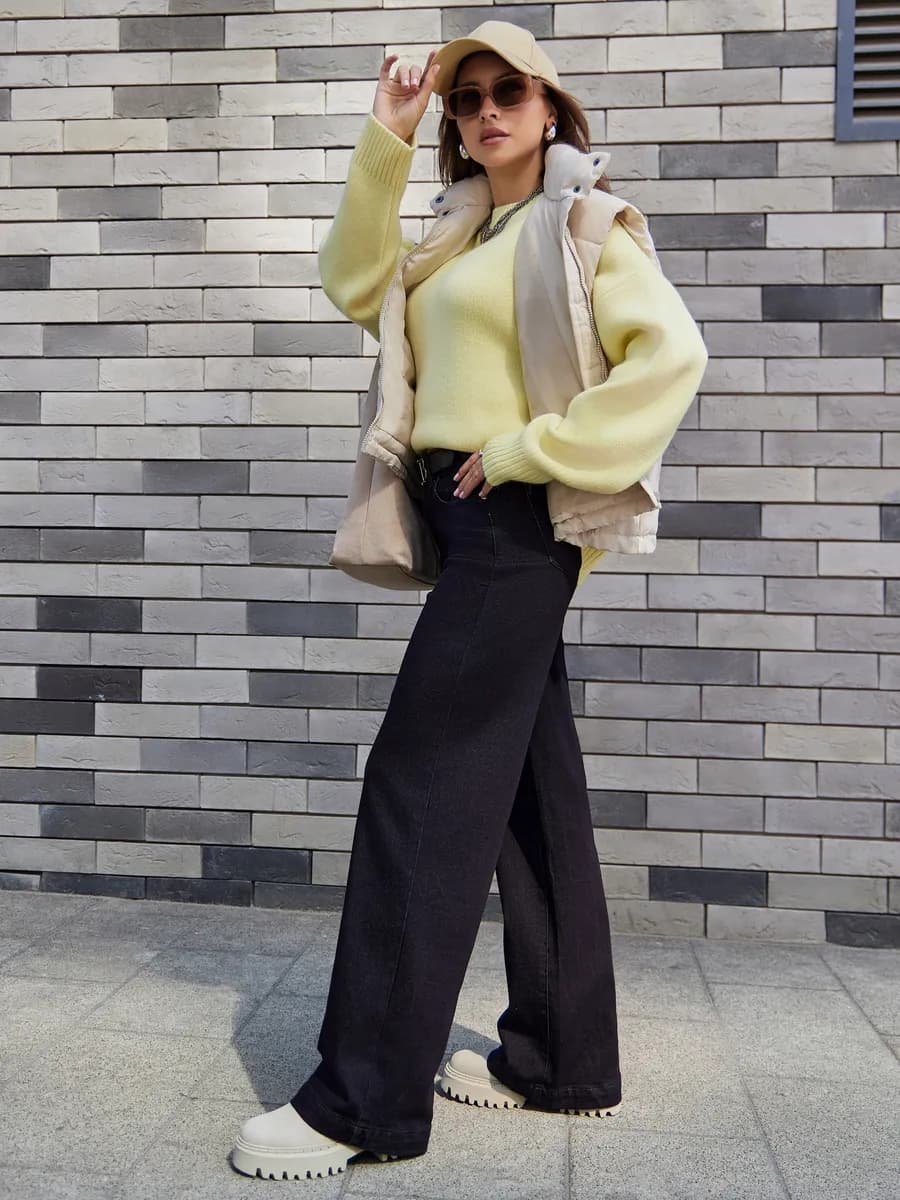 Джинсы широкие прямые трубы