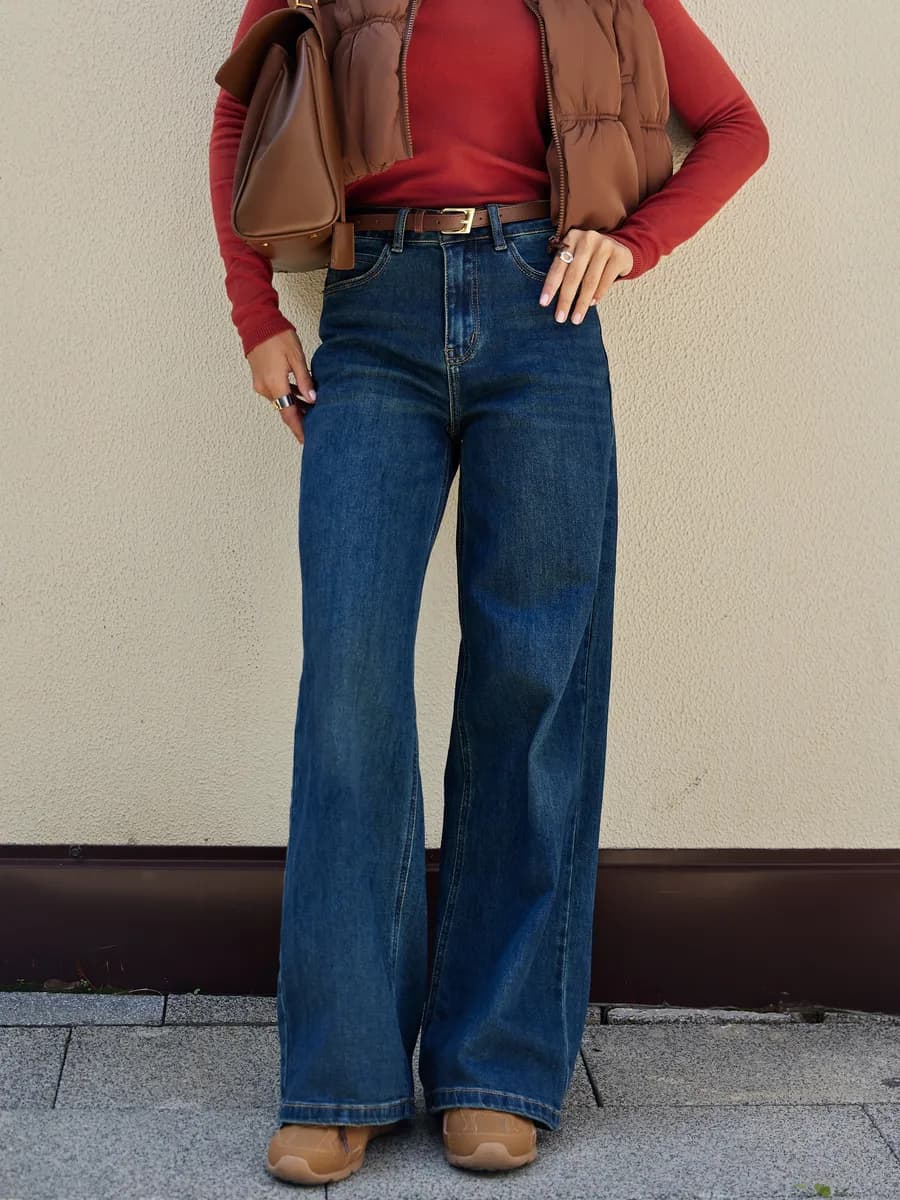 Джинсы широкие прямые трубы