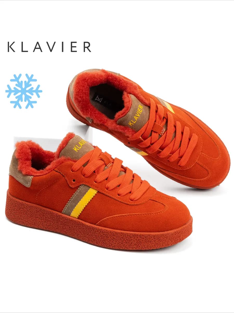 Кеды зимние женские оранжевые