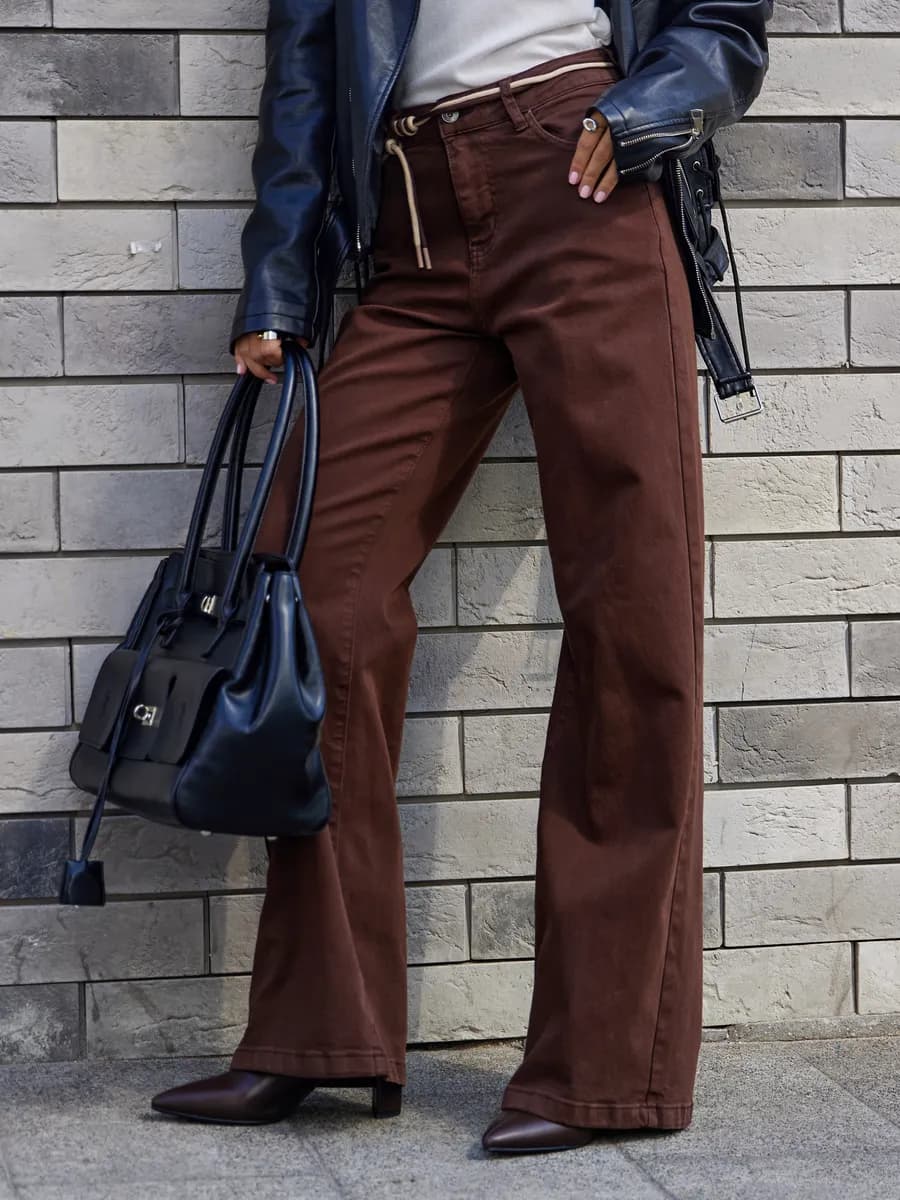 Джинсы прямые широкие