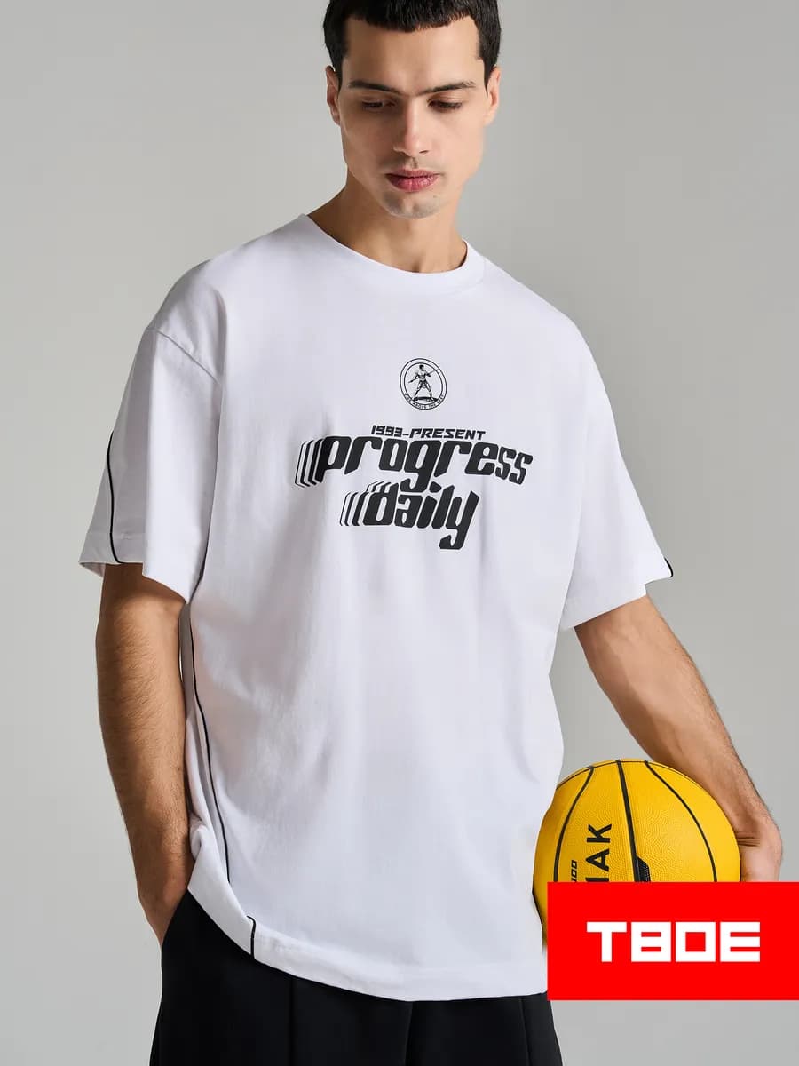 Футболка из хлопка с надписью - фото 1