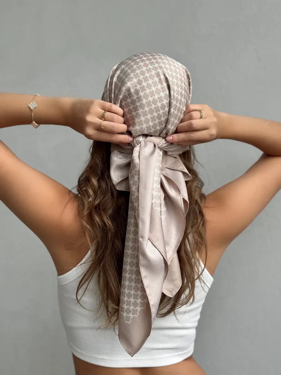 Платок Косынка бандана на голову шелковый летний