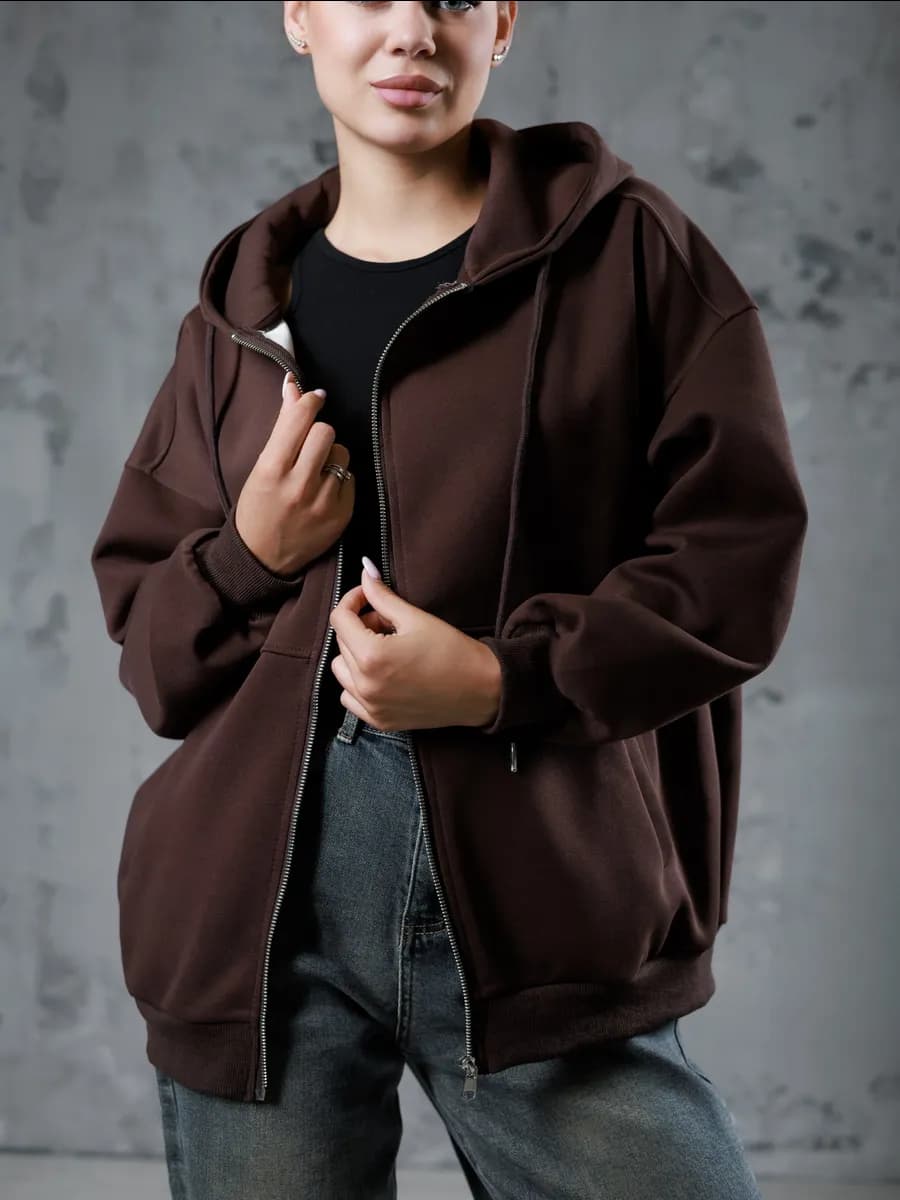 Свитшот оверсайз ЗИП с капюшоном