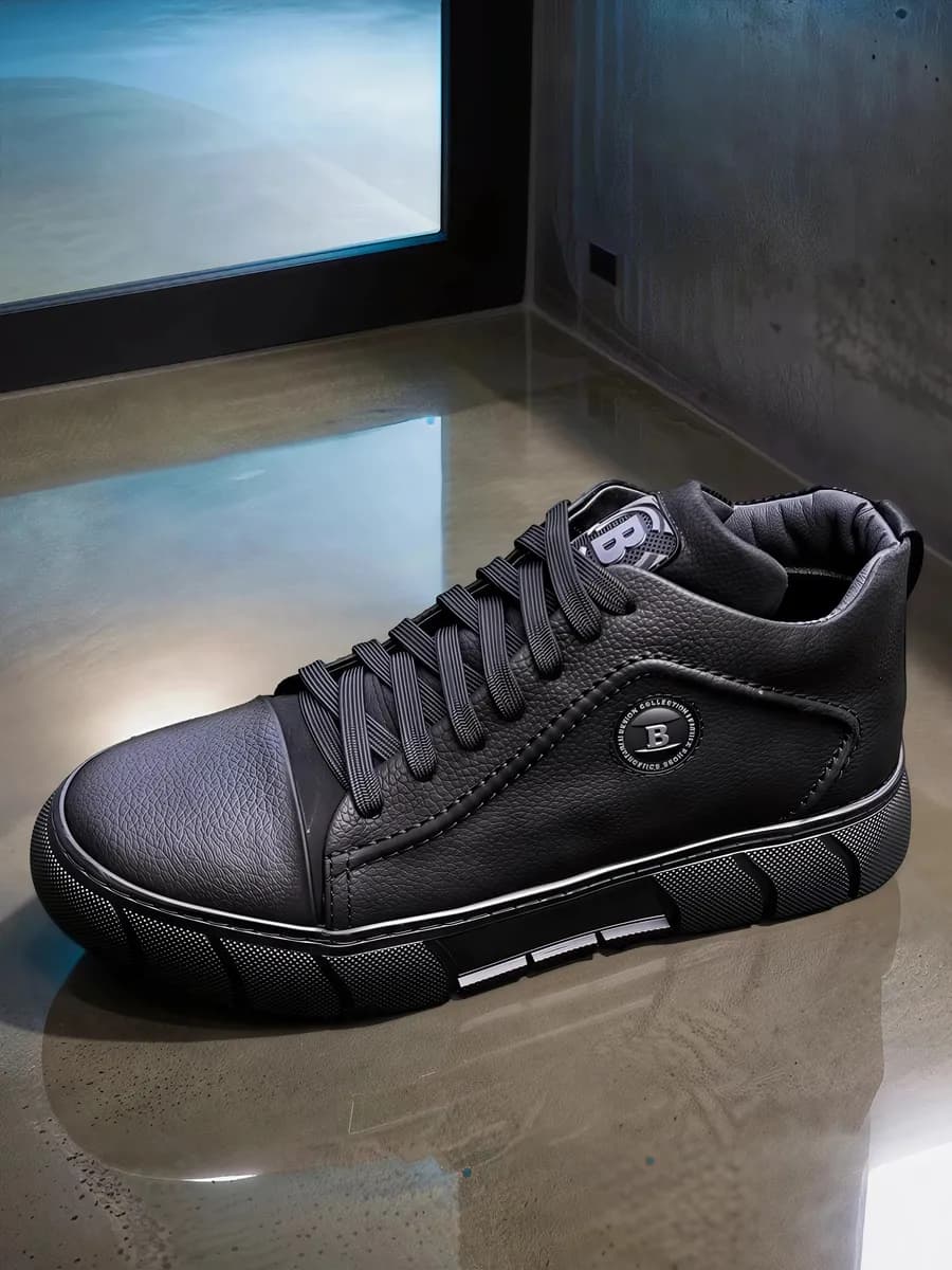 Кеды черные высокие байка