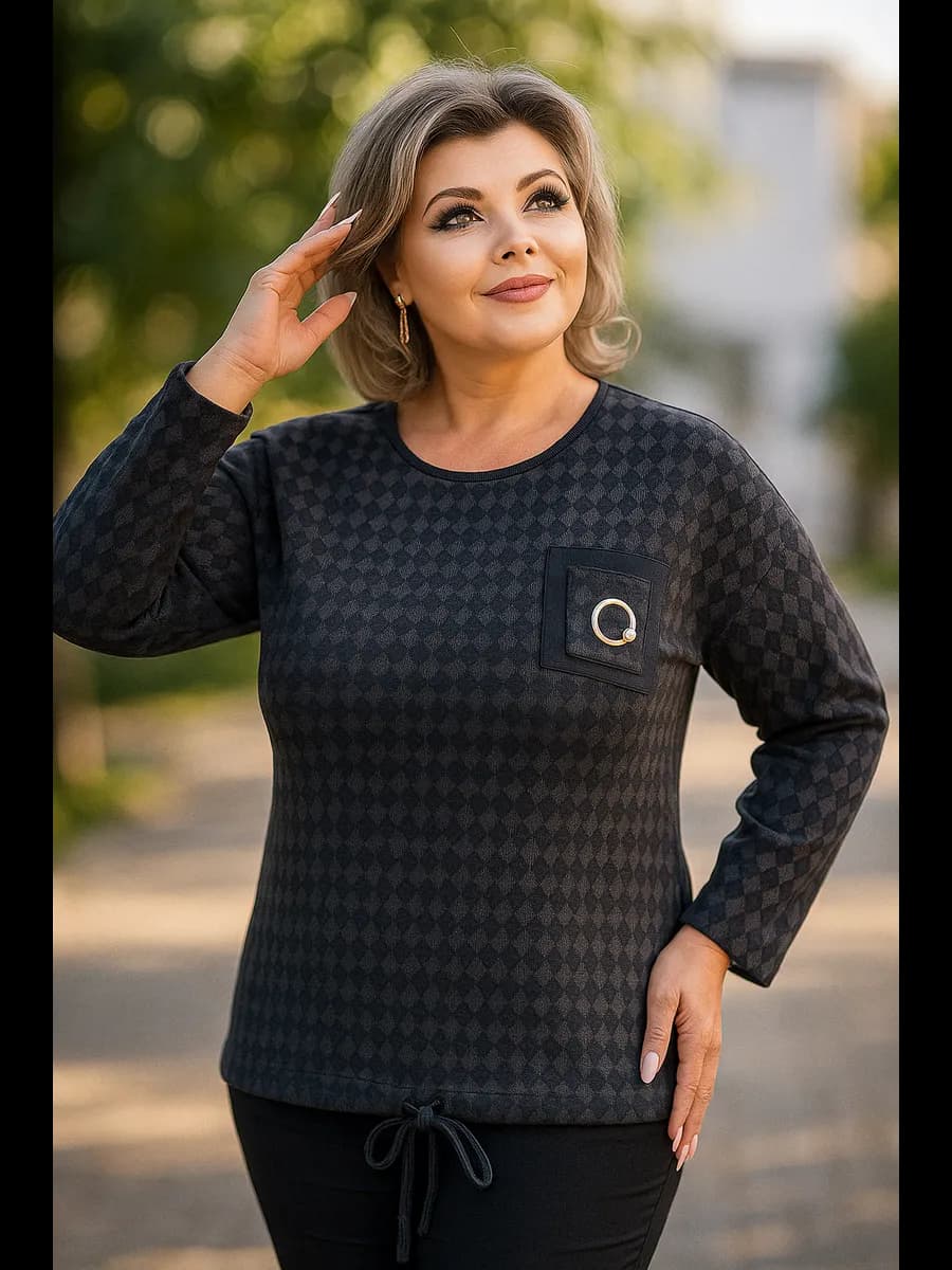 Джемпер кофта теплая трикотажная большого размера