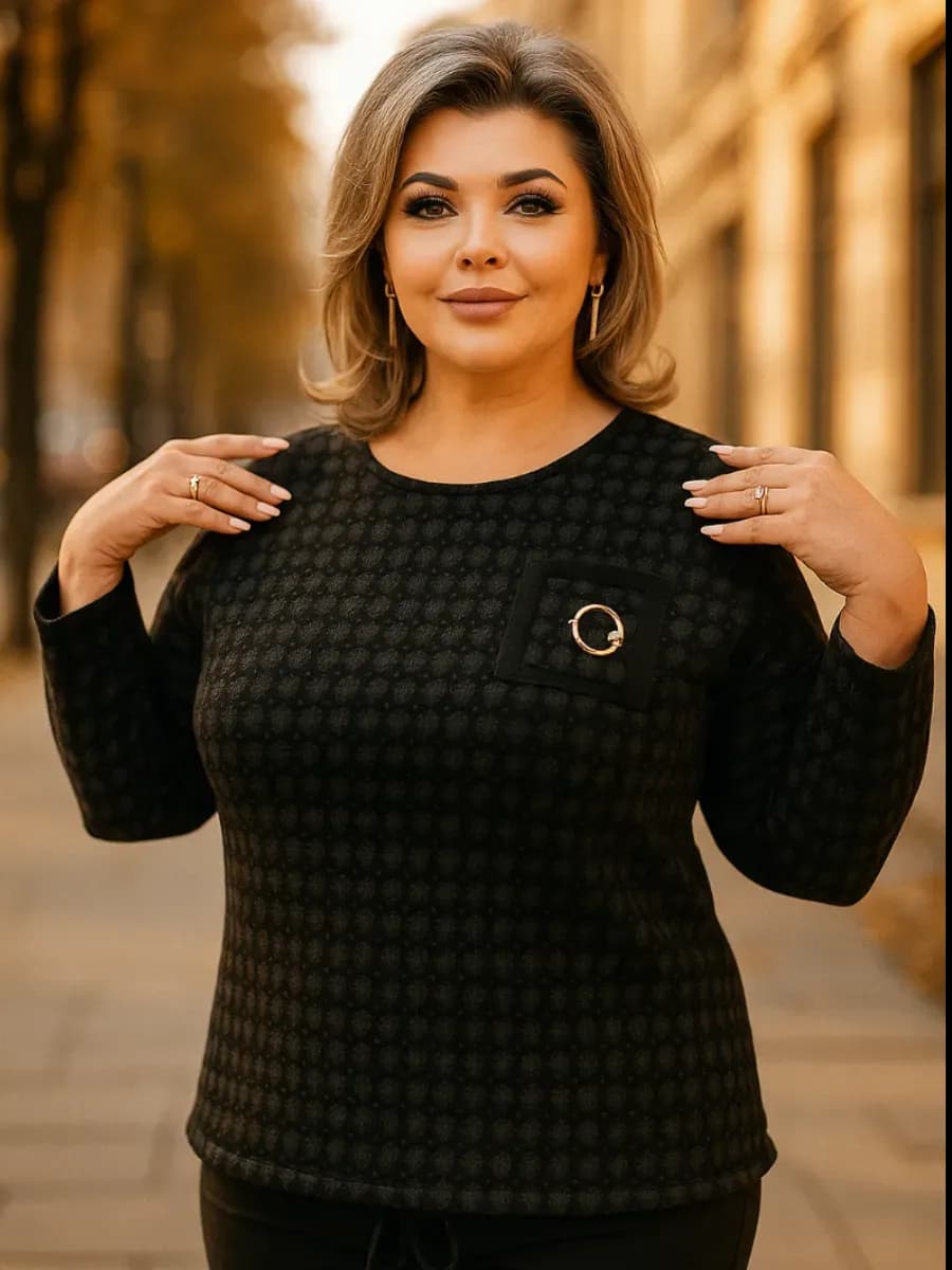 Джемпер теплая кофта осенняя трикотажная больших размеров