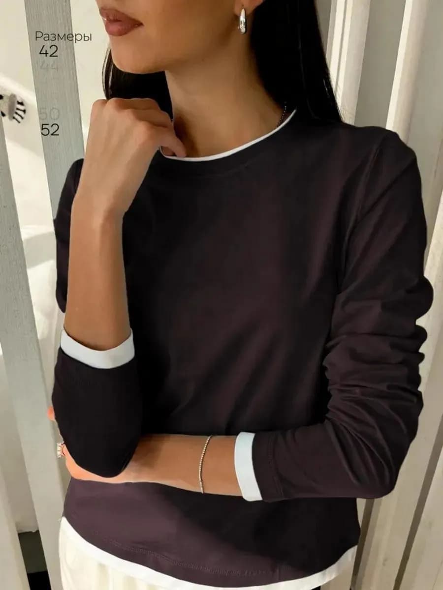 Лонгслив двойной базовый