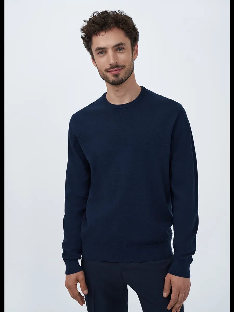 Джемпер синий вязаный